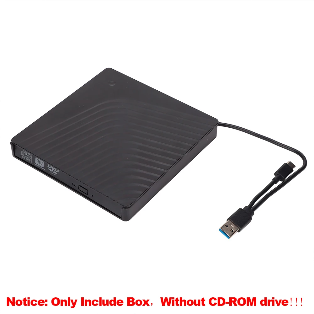 노트북 노트북 버너용 광학 드라이브 외장 인클로저, DVD CD 드라이브 박스, USB 3.0 C 타입, 9.5mm, 12.7mm