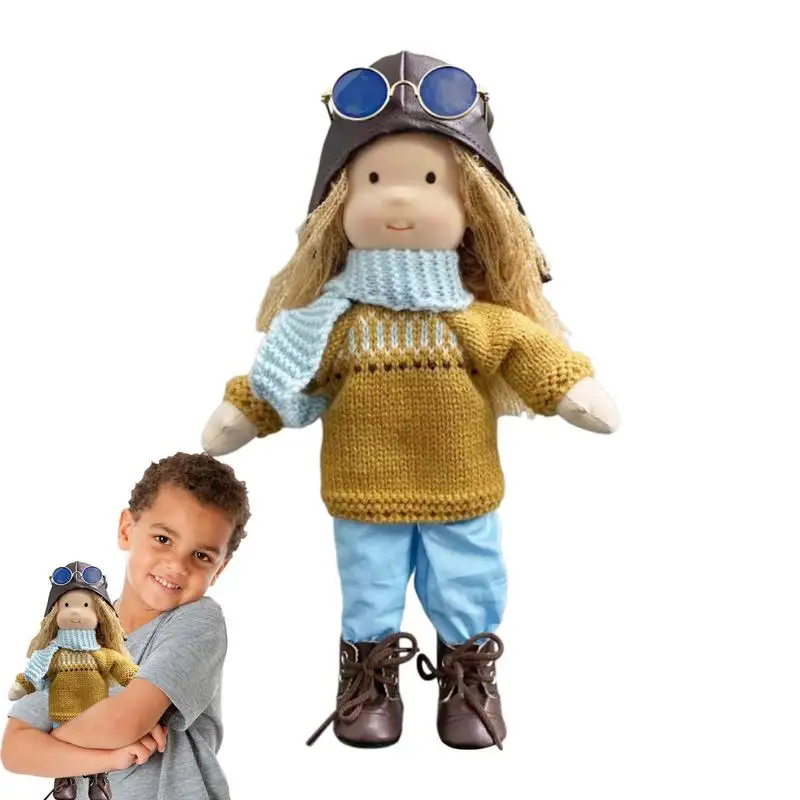 

Handmade Plush Doll Handmade Cartoon Plush Toys Small Girl Dolls Plush Doll With Clothes Odorless Doll Set Dress Up Cute BJD