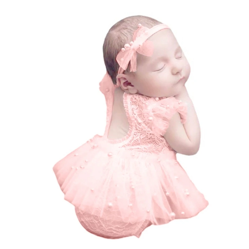 0-6M Baby Photo Clothes Headdress Romper Outfit Infant New Year Princess Costume