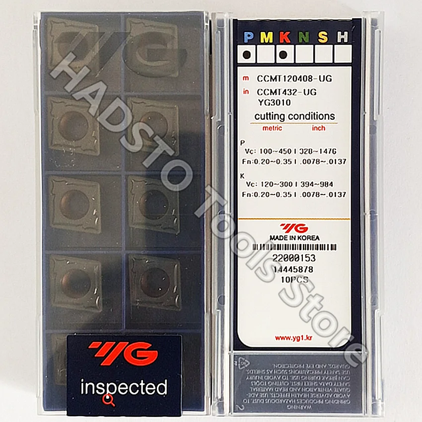 

CCMT120404-UG YG3010/CCMT120408-UG YG3010 CCMT431 CCMT432 Original YG CNC carbide inserts Turning inserts For Steel,cast iron