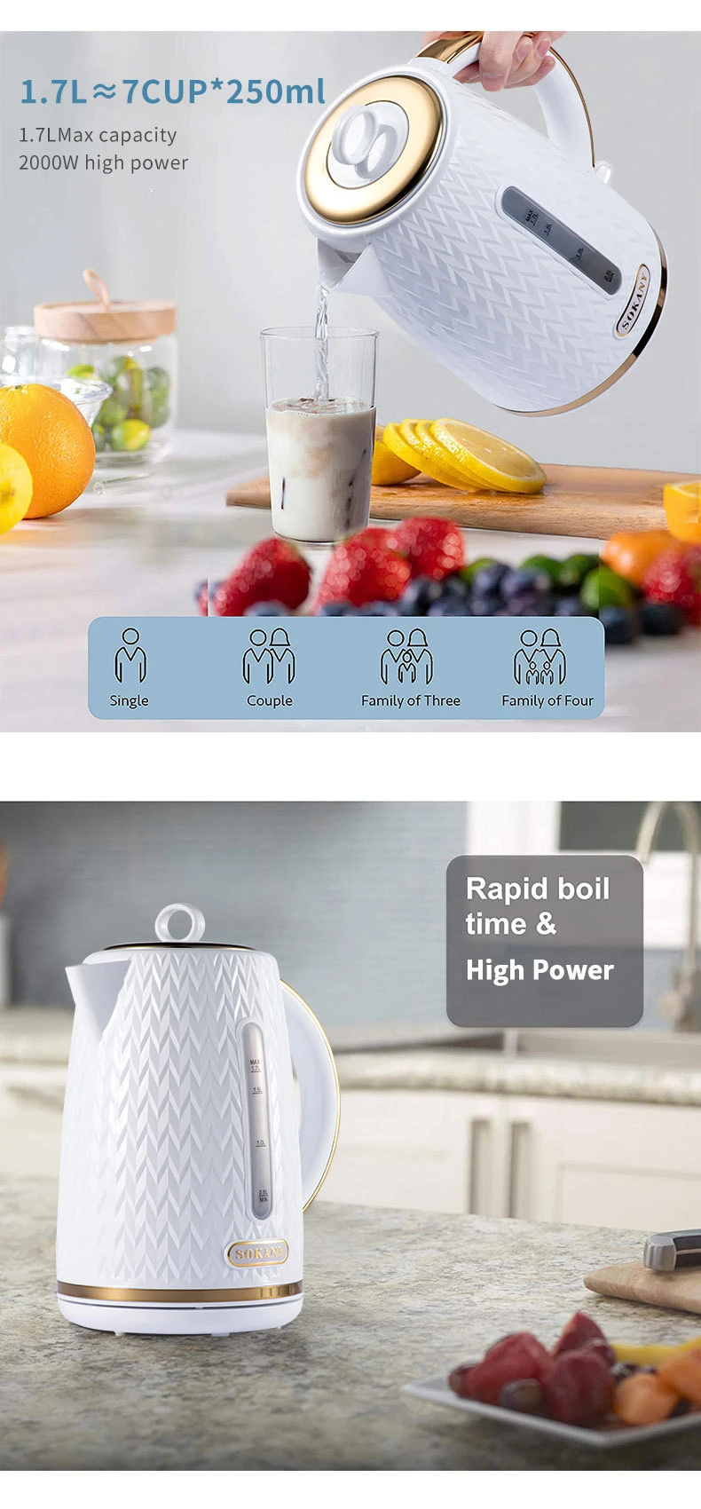 Tower White Microwave And Kettle Set Tower Solitaire White 3KW Jug