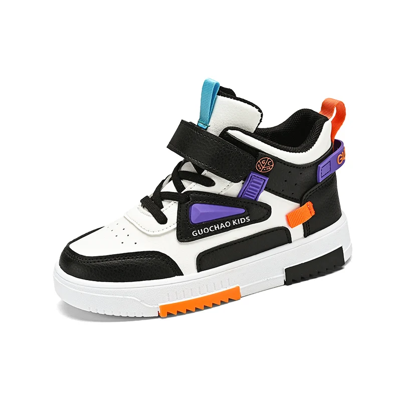 Brand Kids Sneakers Casual Shoes Boys High Top Leather Waterproof Board Shoes Children Non-slip Sports Walking Size 28-38