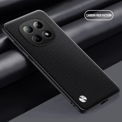 Elegant Leather TPU Shockproof Phone Case - Pure Color Cover for Redmi Note 15 Pro 4G (Carbon Fiber)