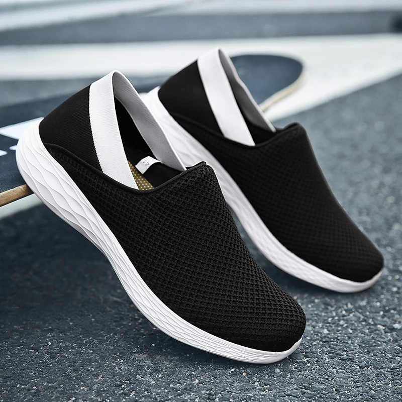 

Mesh Slip-on Men Casual Shoes Outdoor Lightweight Big Size Unisex Footwear Comfort Breathable Walking Sneakers Spring Pop Flats