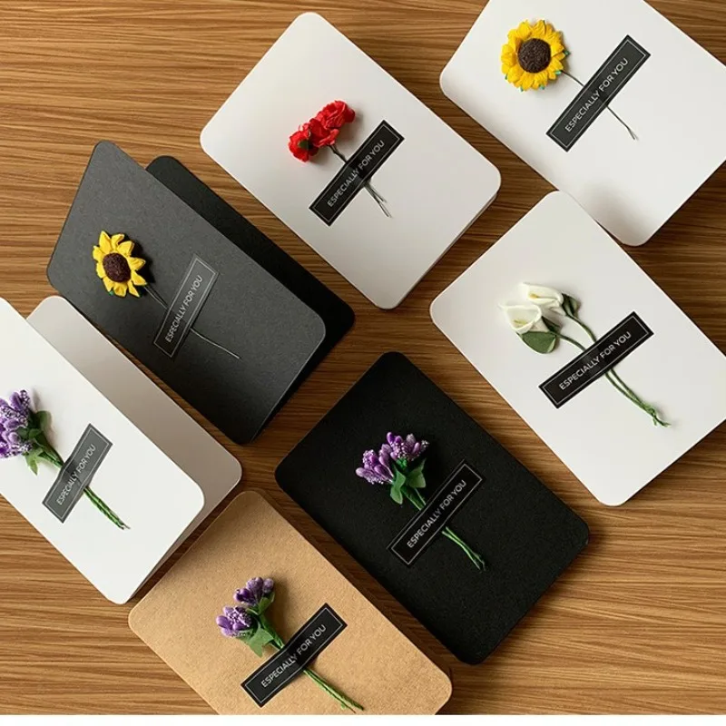 6 Stück 3D-Blumenkarten, Muttertags- und Abschlussgrußkarten mit ewigen Blumen, für Hochzeitsgeschenke, Muttertagsblumen – Detail 1
