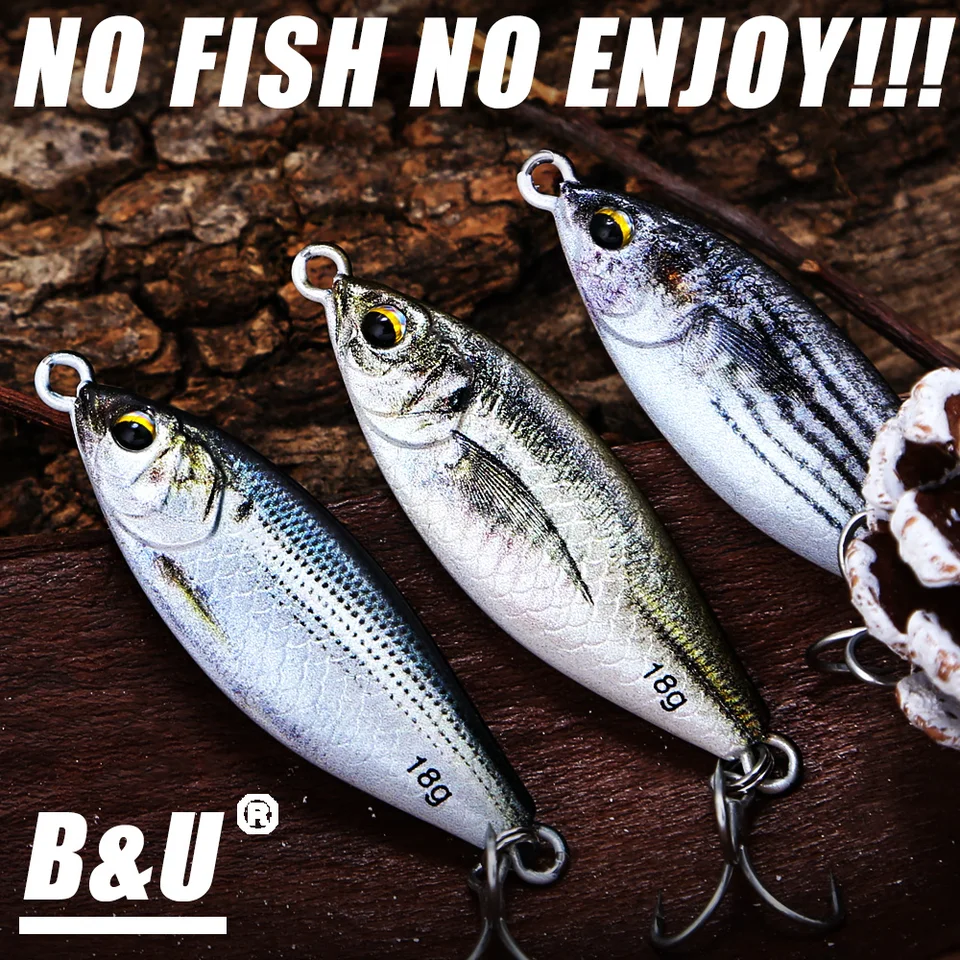 B&U Metall-Jig-Spinner-Löffelköder, sinkend, 3D-Augenfarbe, Laser-Spinngerät, Köder, Wurfangelzubehör, Blade Hook Pesca_voghion.com