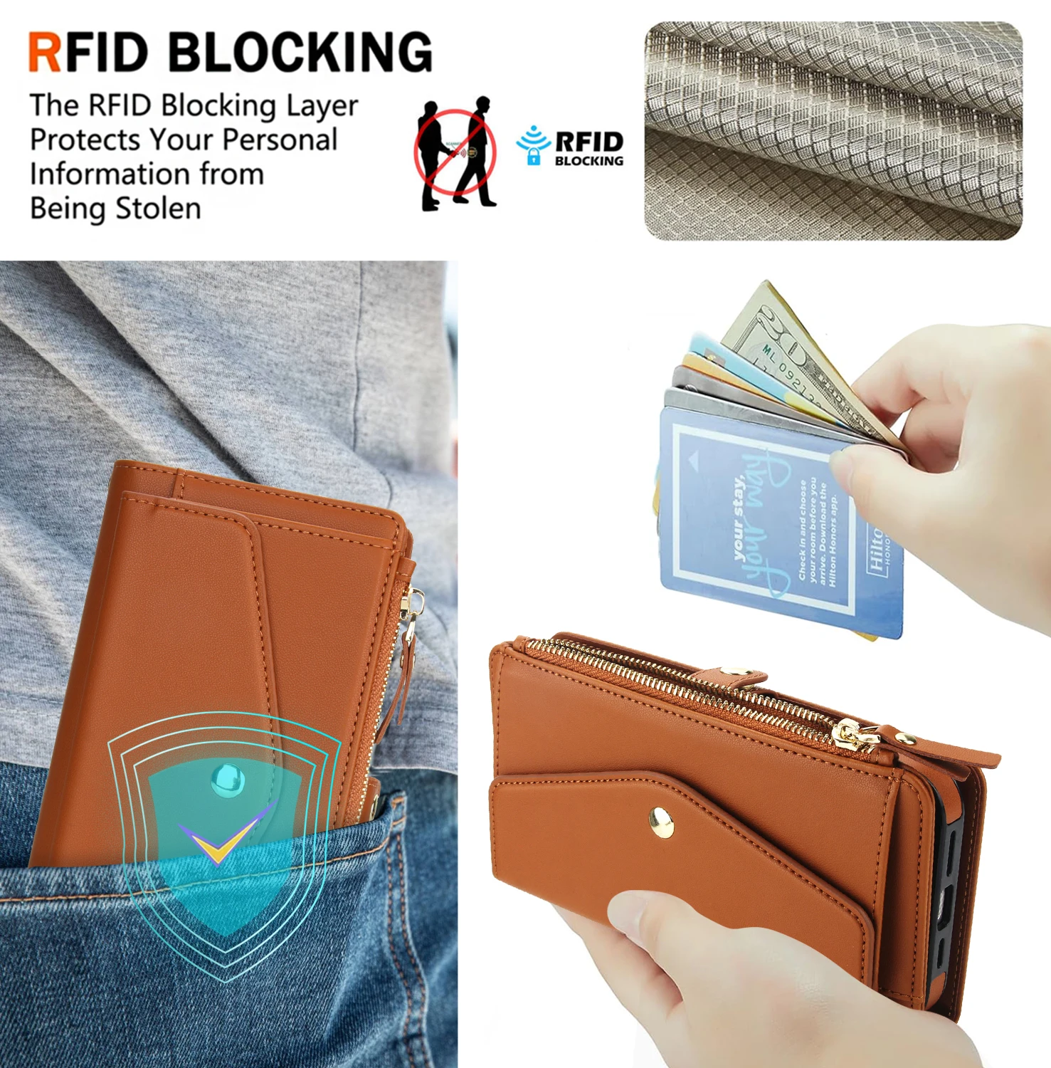 Versatile Crossbody Magnetic Wallet Phone Case with Long Lanyard