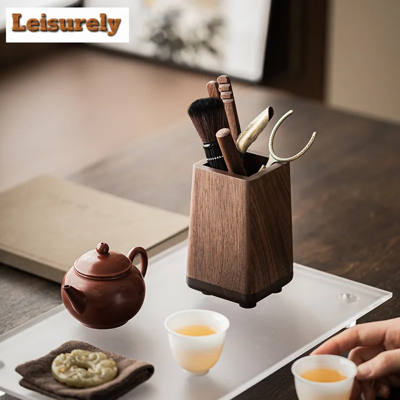 Walnut Tea Six Gentlemen Ancient Wood Clip Needle Spoon Cutter Tea Tool Set Household Teaware Utensils Tea Ceremony Ornaments