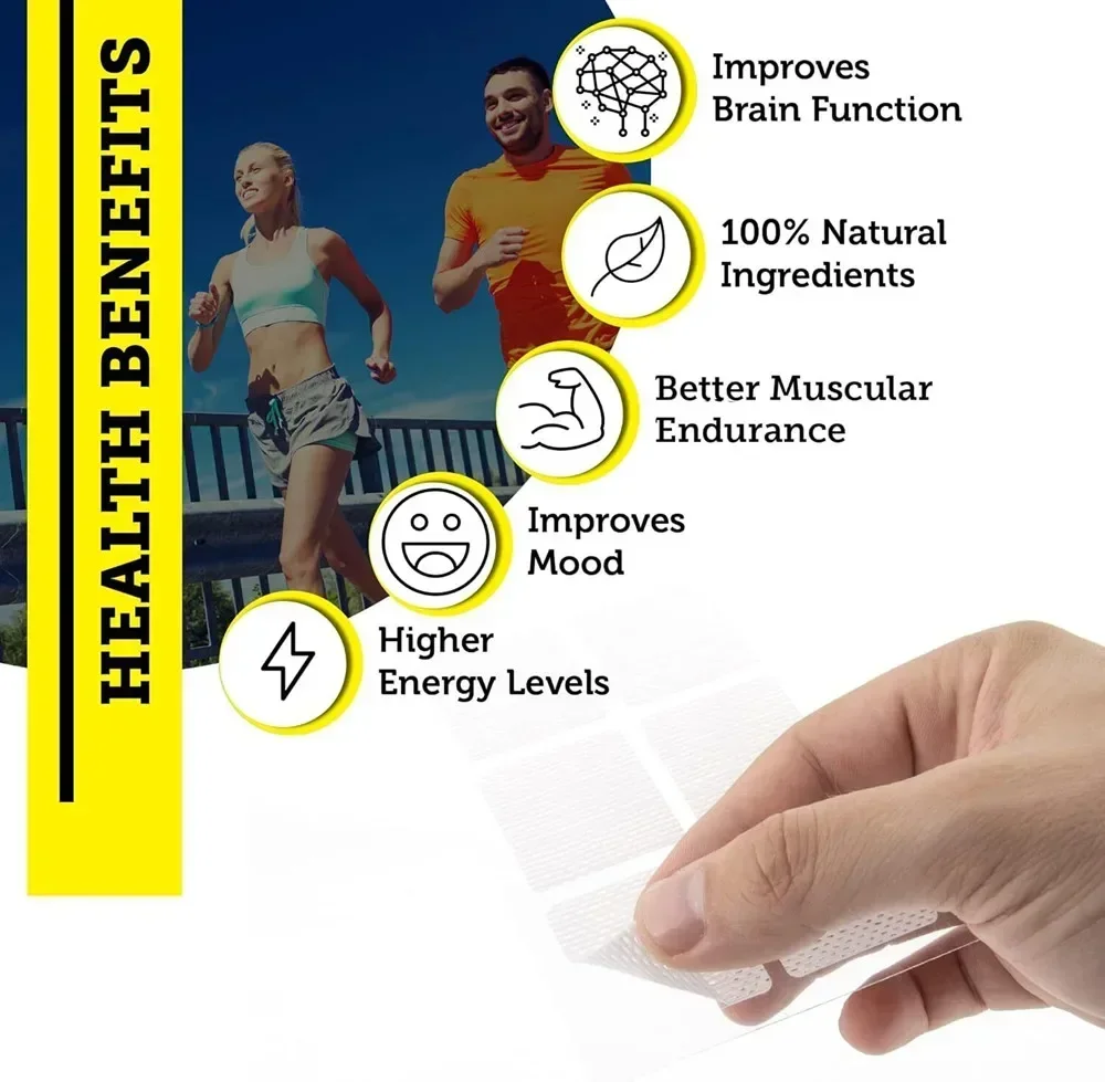 B12 Awake Transdermal Patches with Plant-Based Ingredients Caffeine B12 Green Tea Extract 30 Patches