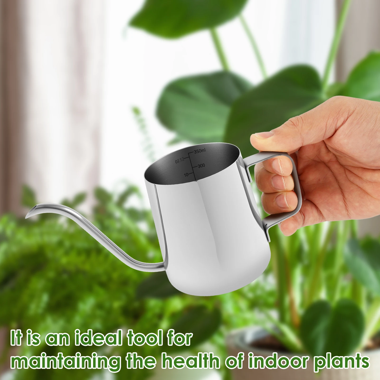 Long Spout Small Watering Can Garden Irrigation Stainless Steel Plant Watering Can For Indoor Outdoor Plants Flower Office watering can watering pot flower watering pot
