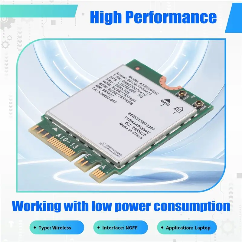 베스트셀러 네트워크 카드 와이파이 카드 AX200 AX200NGW M.2 NGFF 블루투스 5.0 와이파이 6 2.4G/5G 802.11Ac/Ax