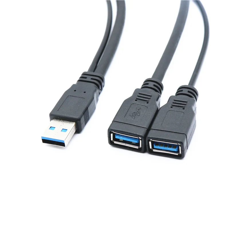 

Высокоскоростной USB 3.0 A 1 штекер на 2 двойных USB гнезда адаптер питания Y-образный разветвитель зарядный USB-кабель удлинитель шнура