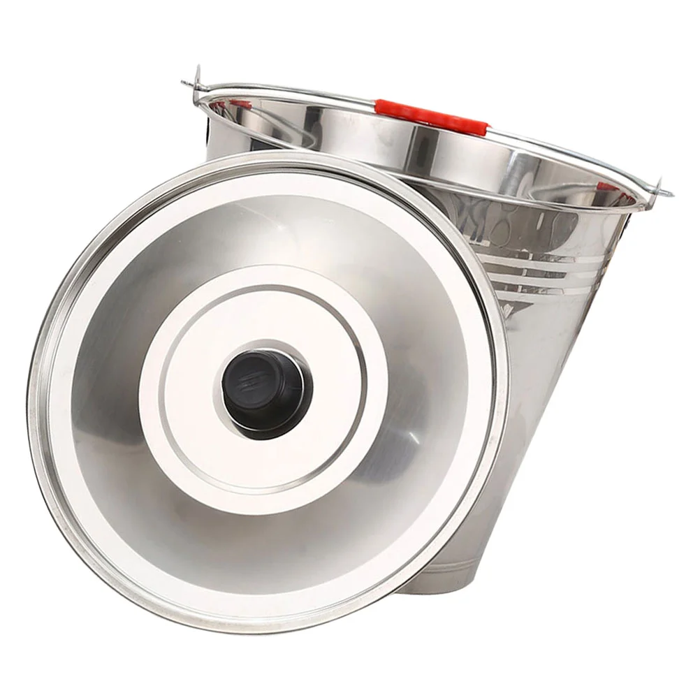 

Stainless Steel Bucket With Lid Portable Water Bucket Milk Bucket With Lid Thick Iron Non-Magnetic Pasture Milking Bucket