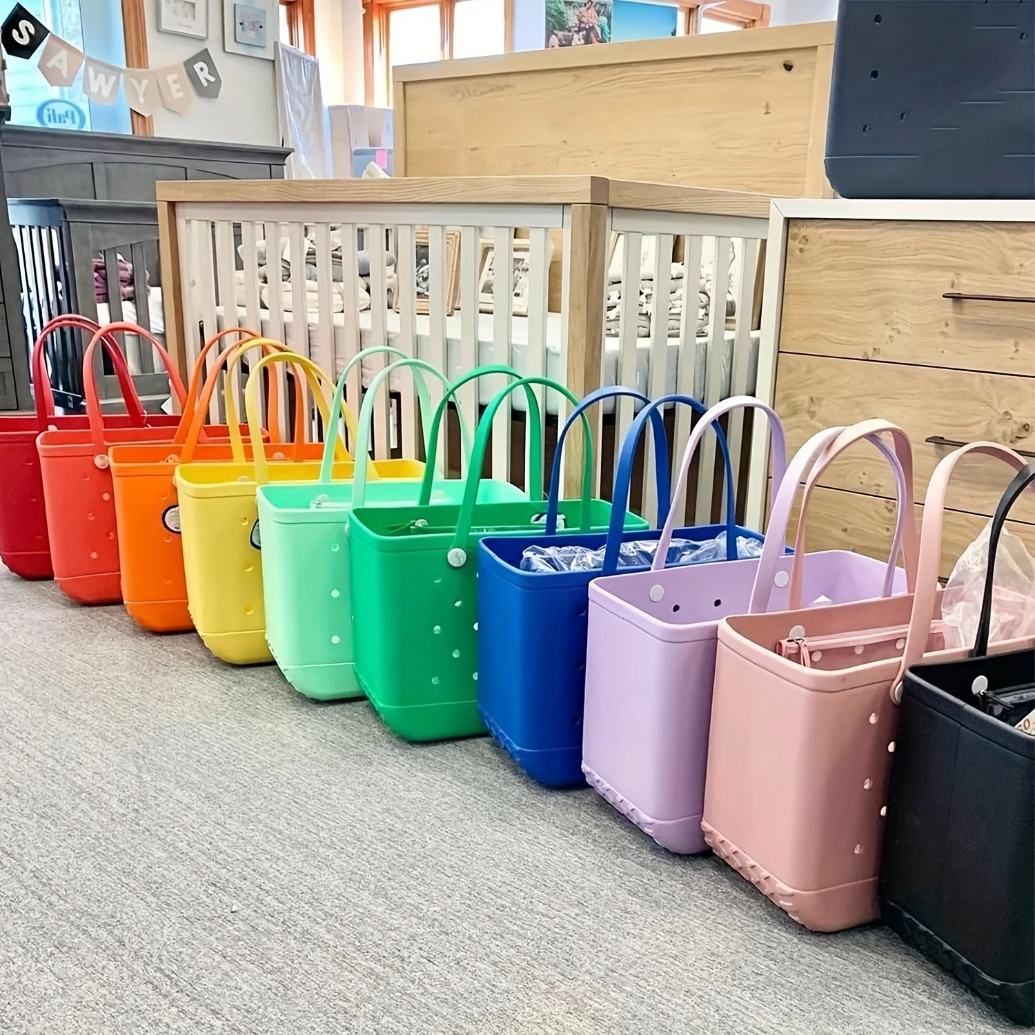 Spacious Rubber Tote Bag