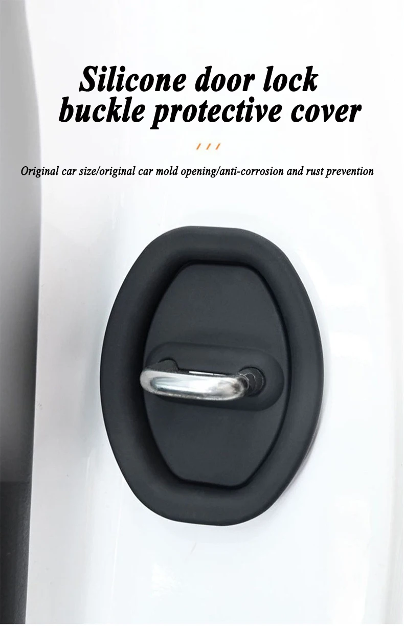Für Sport 4 stücke Silikon Auto Türschloss Schnalle Schutz Abdeckung Elastische Anti-Kollision Schock Absorbieren Pad Stumm Pufferung kissen – Detail 1