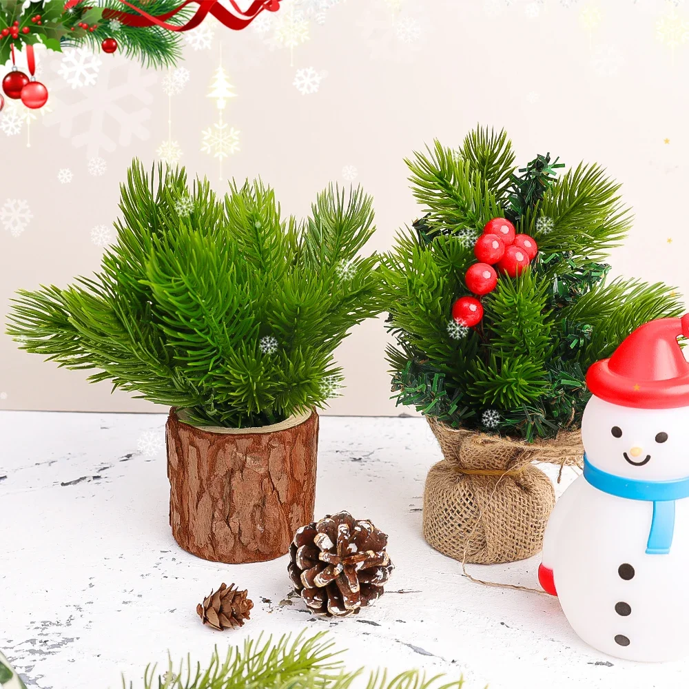 Description Picture 5 of item200/10Pcs Christmas Artificial Pine Needles Fake Pine Branches DIY Garland Green Leaves Plant Flowers Home Xmas Party Decoration