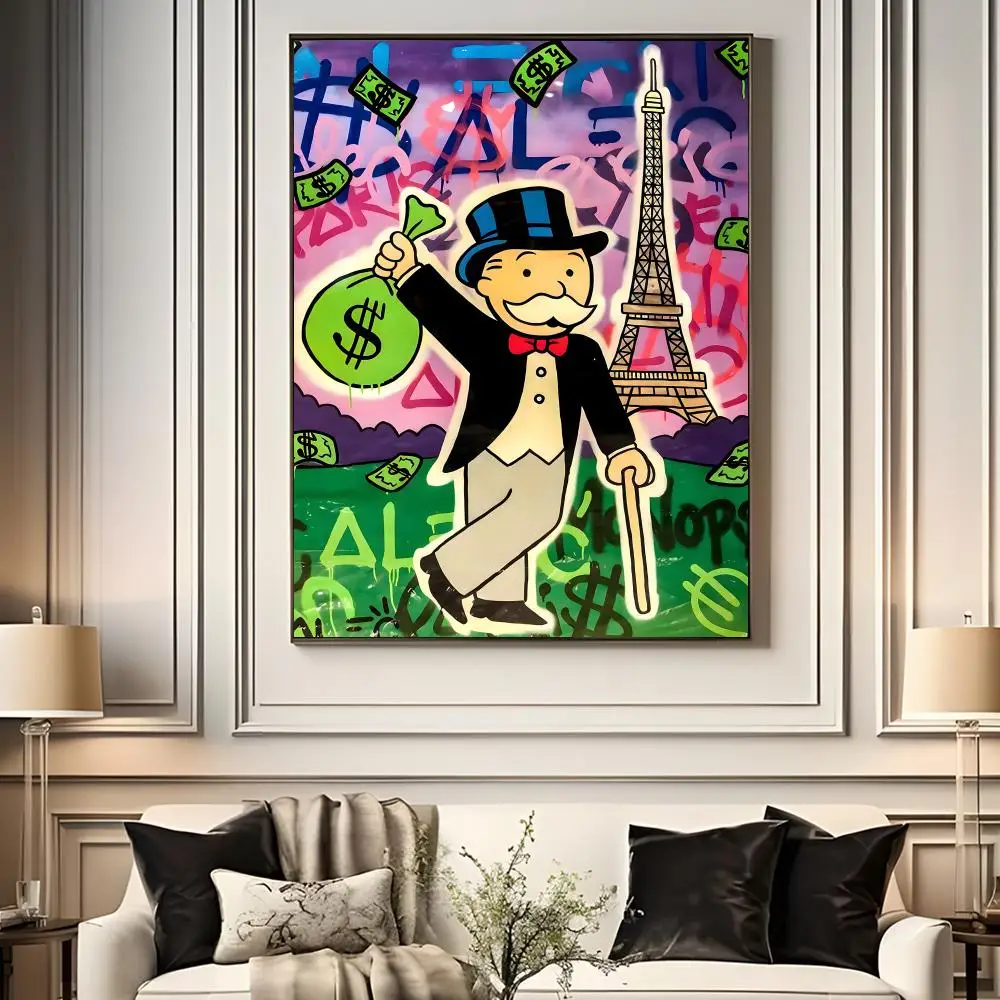 Cartoon Dollar Alec Monopoly Poster - HD Waterproof Self-Adhesive Wall Decor