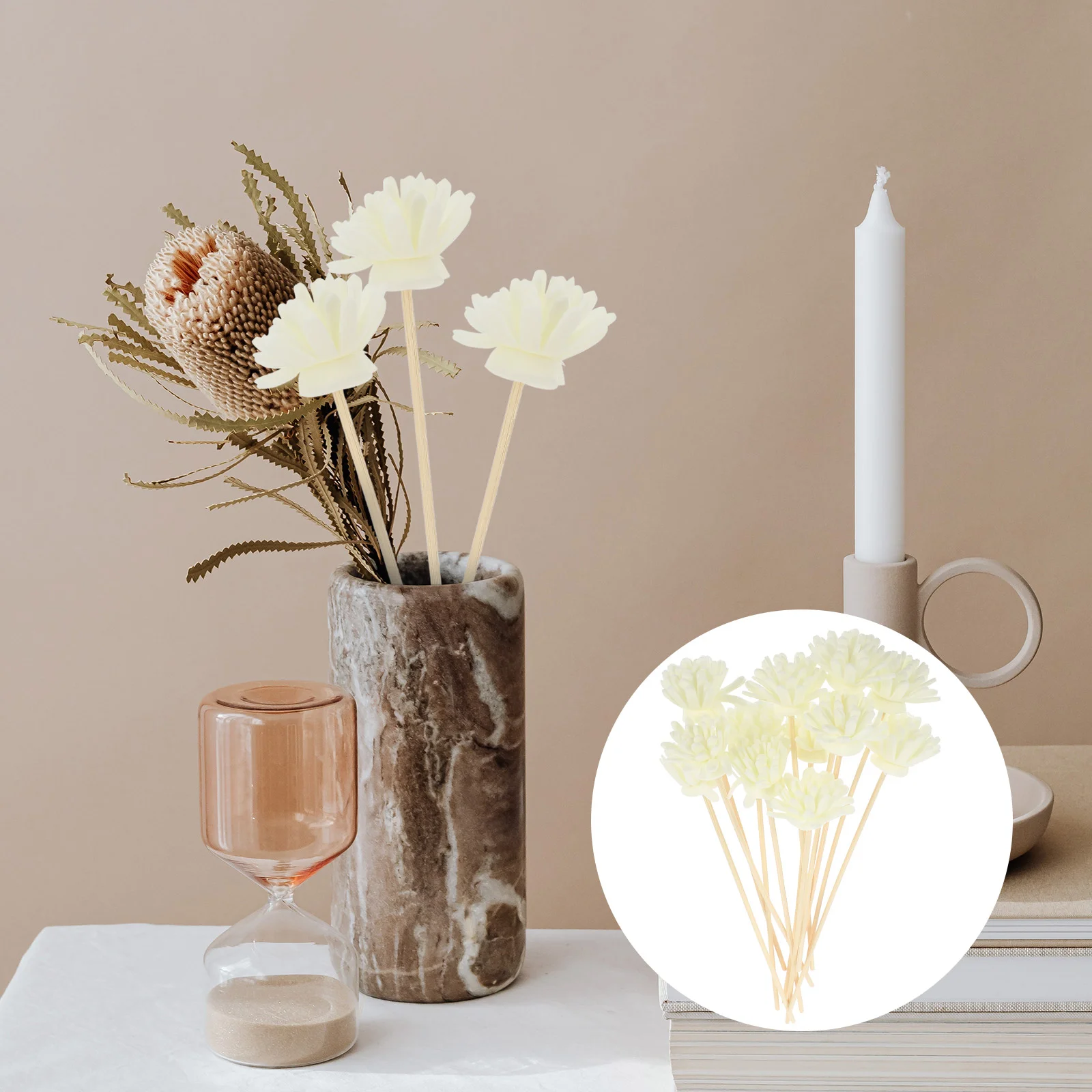 36 Pcs Aromatherapy Rattan Diffuser Dried Flower Sticks Scented Essential Oil Diffusers