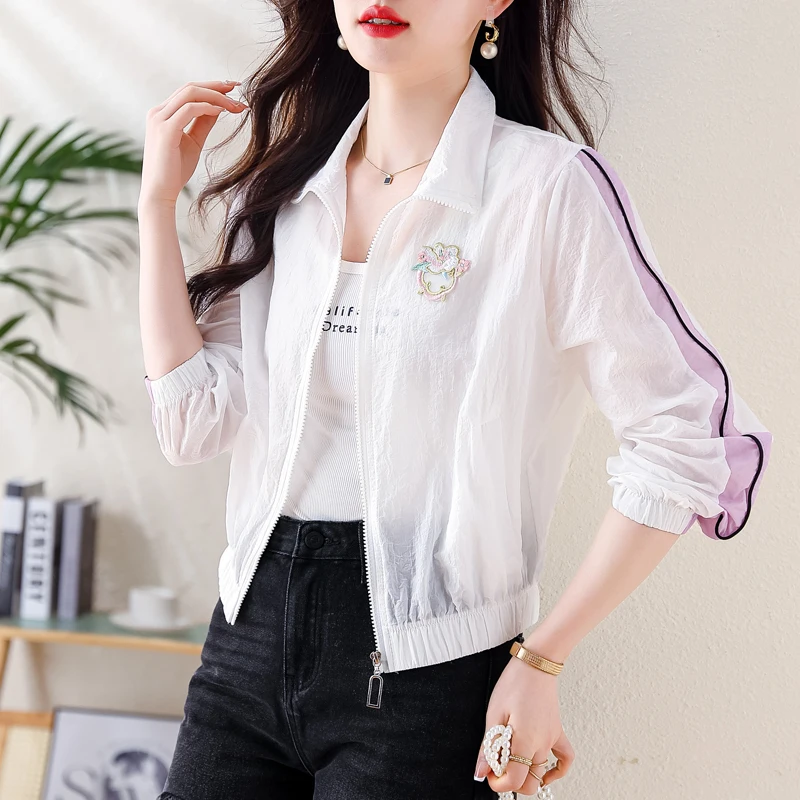 2024 Summer New Product Thin Coat Women's Antique Embroidery Cool and Breathable Leisure Small Short Sun Protection Clothing 50 sheet unedged paper calligraphy brush writing landscape writing practice copying creation antique bamboo pulp thin as cicada
