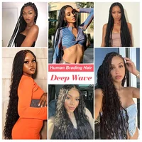 Cheveux tressés humains vague profonde en vrac pour tresser sans trame cheveux tressés bouclés profonds pour tresses Boho cheveux humains vierges brésiliens 6