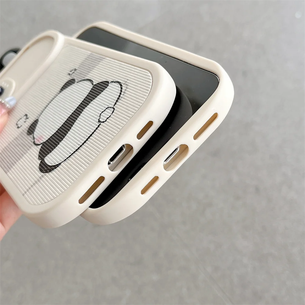 3D Panda Slide Camera Protection Silicone Phone Case with Cartoon Ears and Shockproof Back Cover