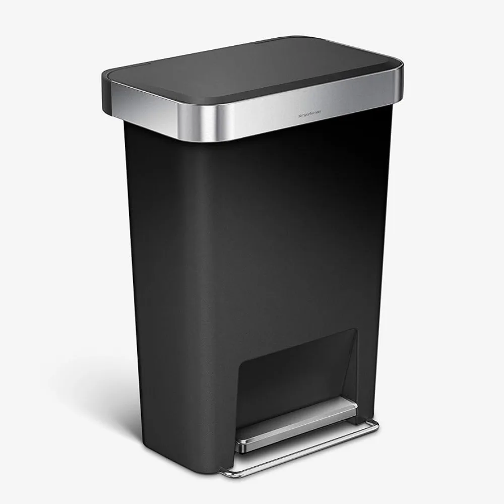 

Кухонная корзина для мусора 45 л/12 галлонов, прямоугольная кухонная корзина для мусора с мягкой крышкой, настольный контейнер для мусора, бытовой