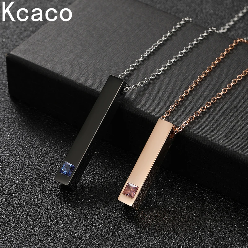 Personalized Four Sides Engrave Square Pendant Necklace Stainless Steel Bar Engraving Name Date For Women Men Jewelry Gifts jewelry engrave handle engraving handpiece pneumatic engraving manufacturing suitable for jewelry making