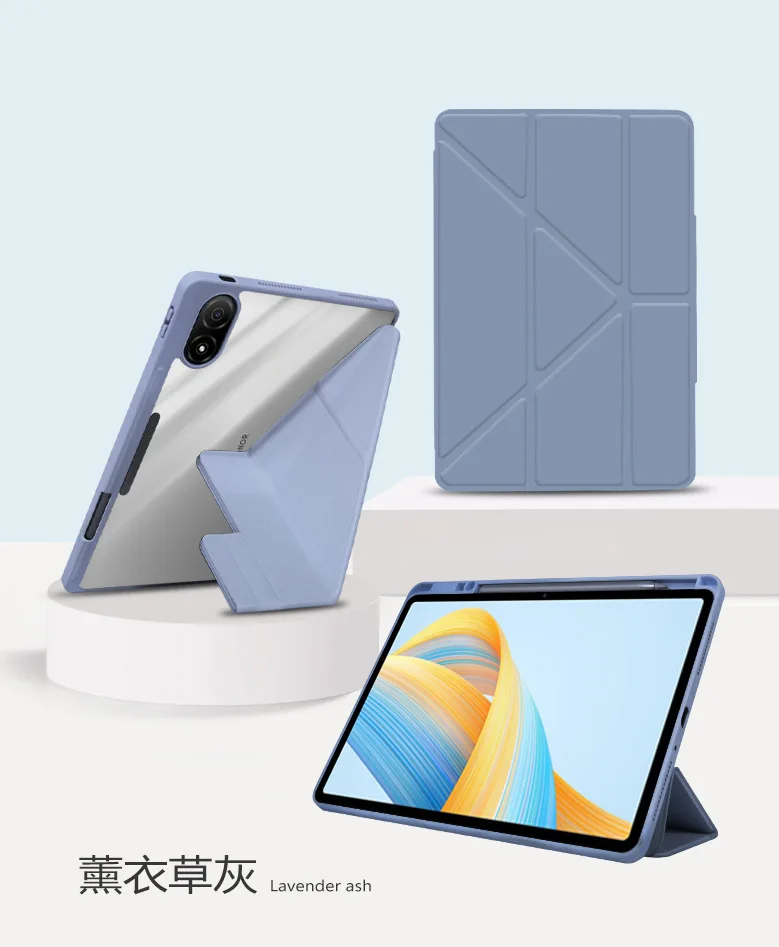 Clear Hard Back Smart Cover with Pen Holder Case – Premium PU+PC Material