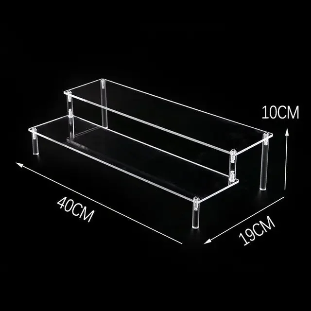 Sleek Black Acrylic Multi-Tier Display Stand for Collectibles and Décor