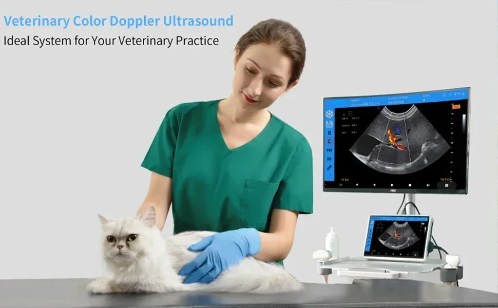 New Doppler 3.5/7.5Mhz Veterinary Wired Ultrasound Scanner Portable Color Convex Probe for Horse Goat Cow Sheep and Pig