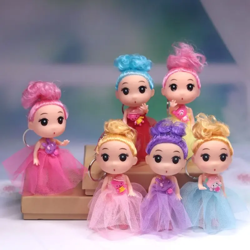 

1/2PC Creative Lovely Princess Dolls Keychain For Girls 12CM Doll Action Figure Toy Mini Bouquet Dolls Toys Gift