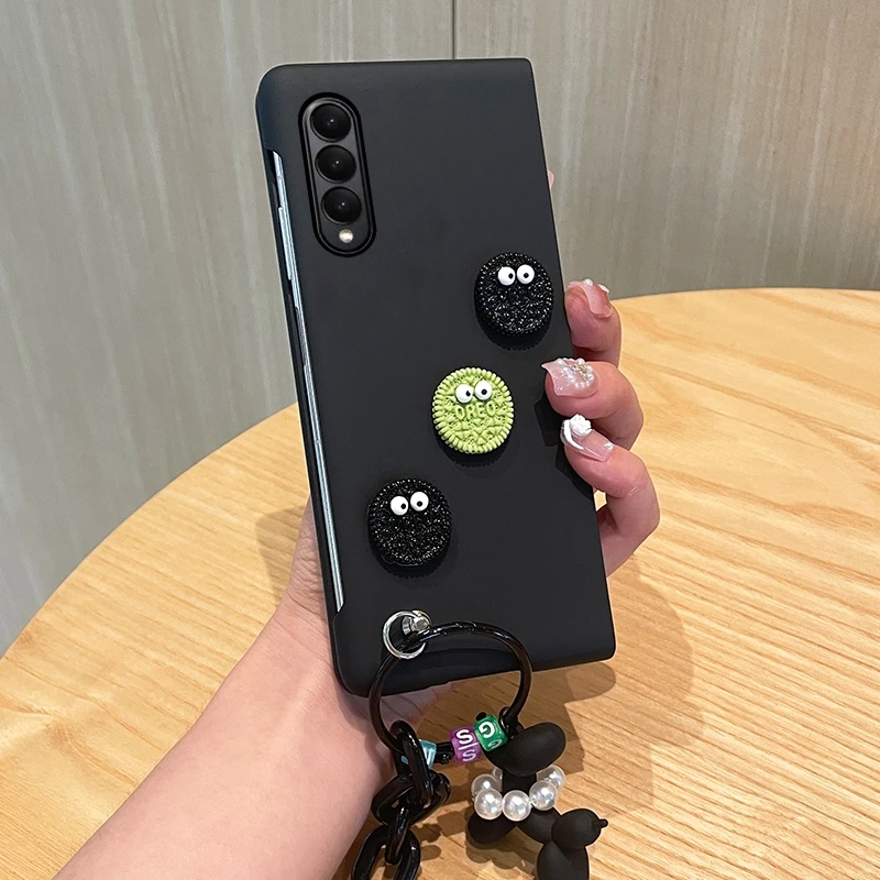 Cute Funny Cookies Custodia Per Telefono Per Samsung Galaxy Z Fold 5 Z Fold 3 Z Fold 4 Z Fold 2 5G Barboncino Ciondolo Pieghevole Cover Fundas
