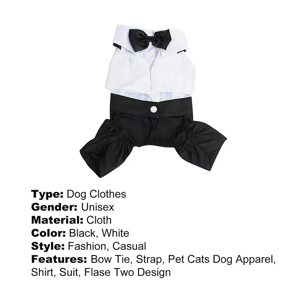 Dog Bow Tie Suit Tuxedo Costume Formal Shirt Strap Cloth Stylish Pet Clothes Wedding Black Jacket Suit Puppy Outdoor pet dog shirt dog suit