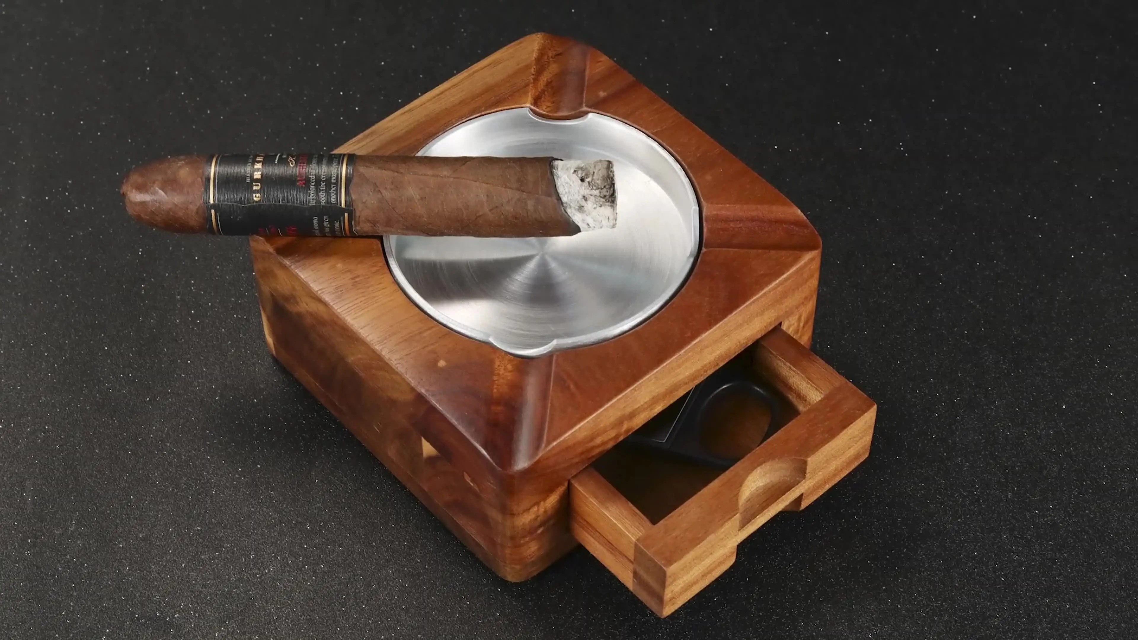Posacenere Sigaro Cubano, Sigari Posacenere in Legno, Include Cassetto e Slot per Sigari, Ottimo Accessorio per Sigari da Uomo, per Casa Ufficio Bar Compleanno Anniversario