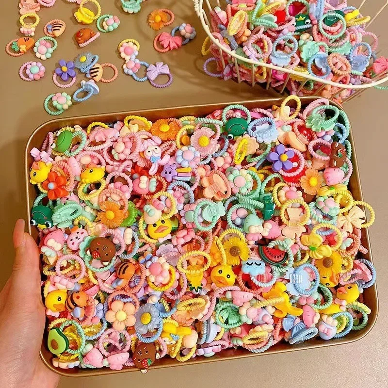 Cute Rubber Bands for Children Will Not Harm Hair with Good Elasticity Girl Baby Headbands and Cute Girls Headdress 50/40/30pcs