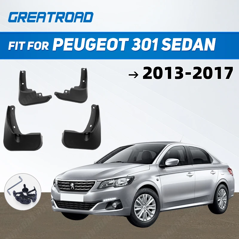 

4 шт., Автомобильные Брызговики для Peugeot 301 седан 2013 2014 2015 2016 2017