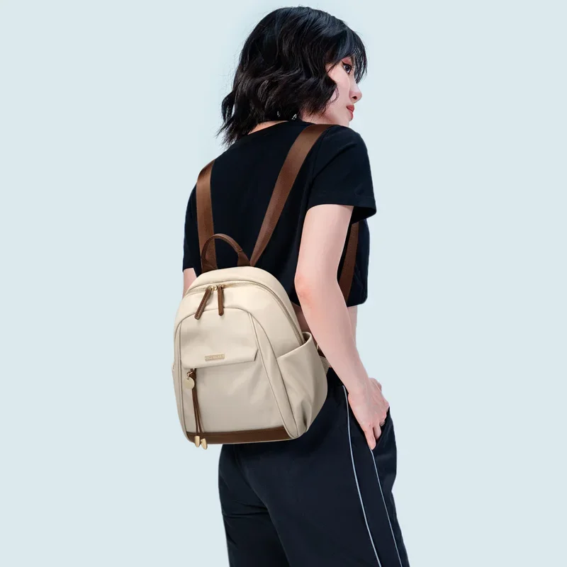 GOLF Small Backpack Apricot Women Black Waterproof Backpack Laptop Outdoor Female Oxford Fashion Commuter Bag Designer Luxury 6