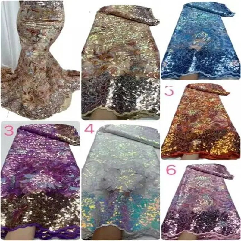 

Heavy Silver Sequins Lace Fabric With Sequins For Bridal Dress Luxury Evening Dress French Lace 5 Yards