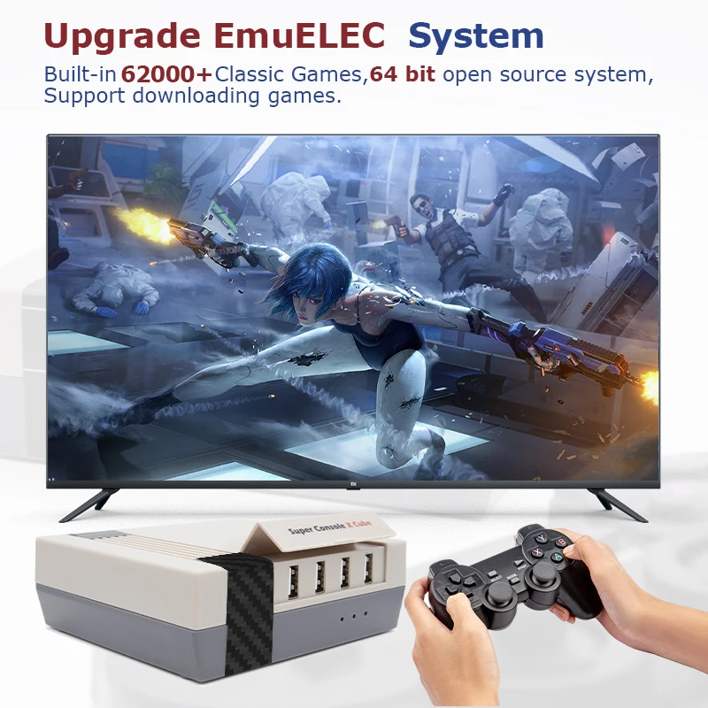 Super Console X Cube Retro Video Game Console With Controller Game Player Built-in 62000 Games for PSP/PS1/N64/DC/MAME HD Output
