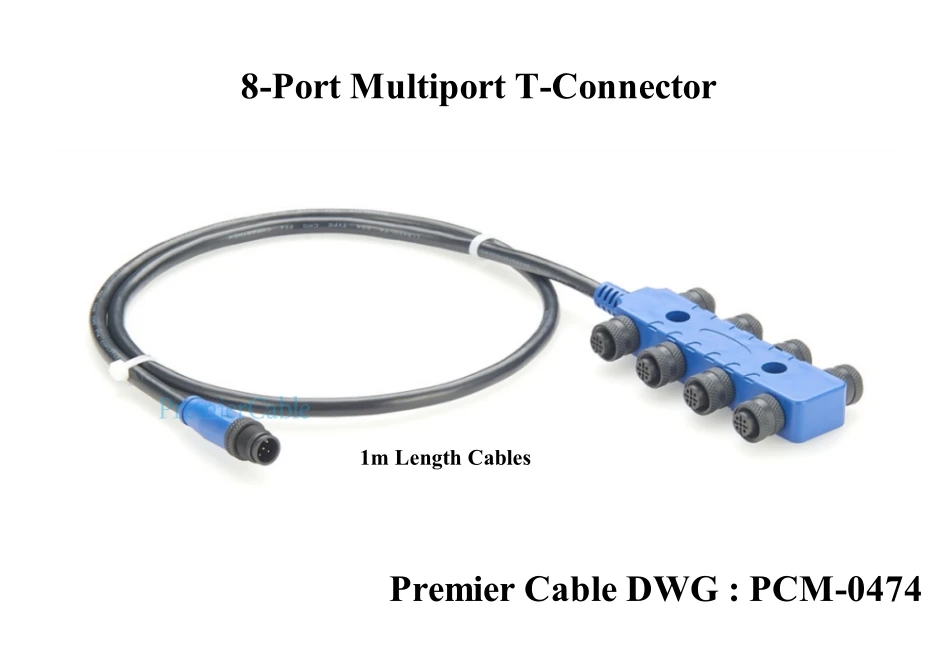 NMEA 2000 8-Wege-Splitterkabel M12 Micro-C Multiport Marine Boot N2K 8-Port Drop-Kabel für CanBus DeviceNet CANOpen Garmin – Detail 3