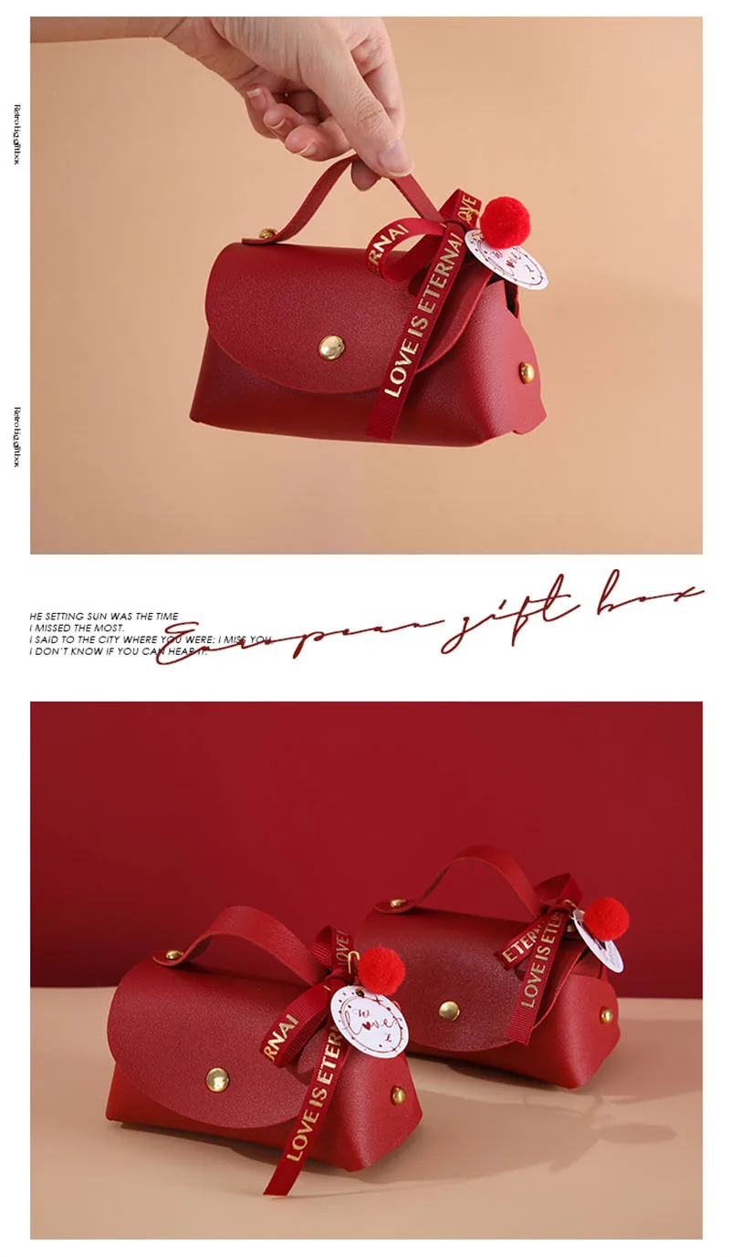Description Picture 4 of item10pcs Bowknot Leather Gifts Bags for Wedding Birthday Party Supplies Handbag Candy Package Box Favors Bag Wholesale No Card