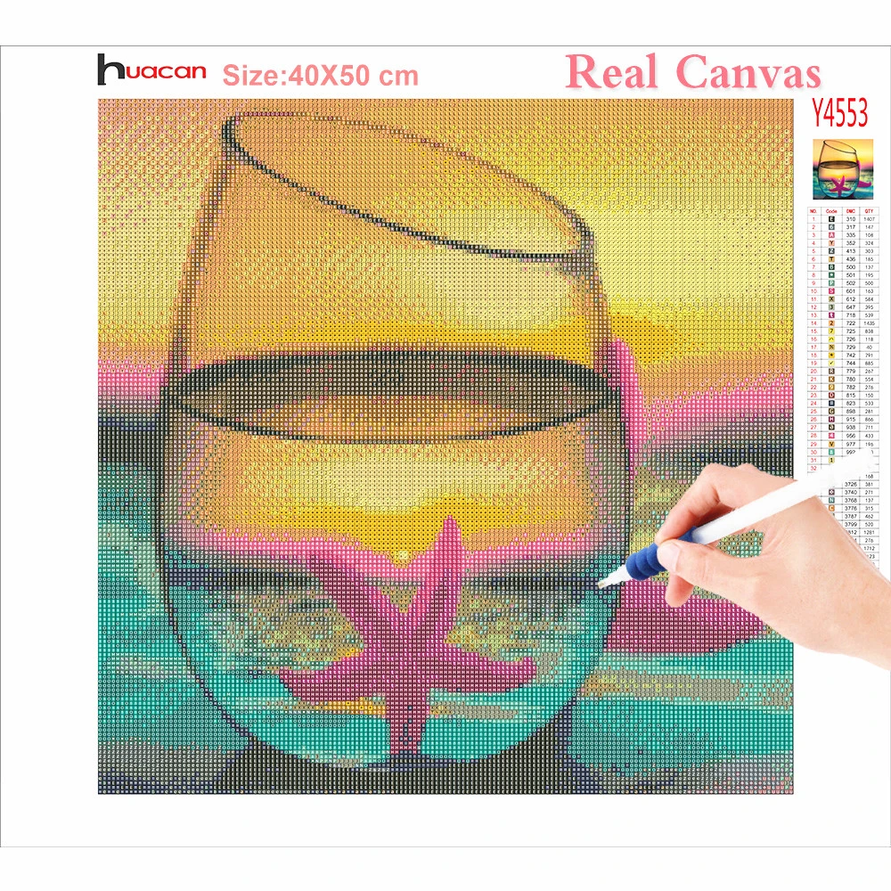 Huacan 5D Diamond Painting Full Square Cup Diamond Embroidery Sale Landscape Rhinestones Pictures Mosaic Sunset