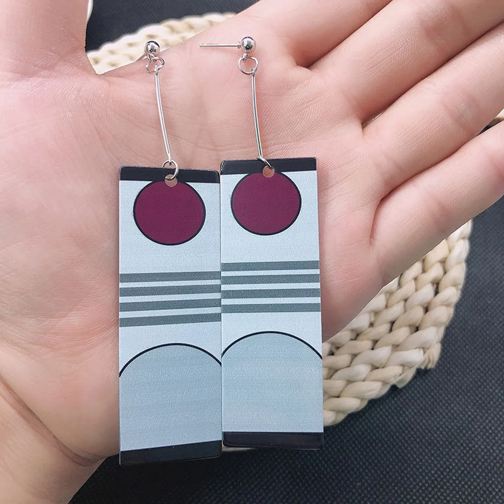 Dangle Earrings Drop Earrings Acrylic Earrings Long Earrings Demon Slayer Acrylic Earrings Gothic Style Kamamon Tanjiro Ear Dangle Jewelry Gift Anime Kimetsu No Yaiba