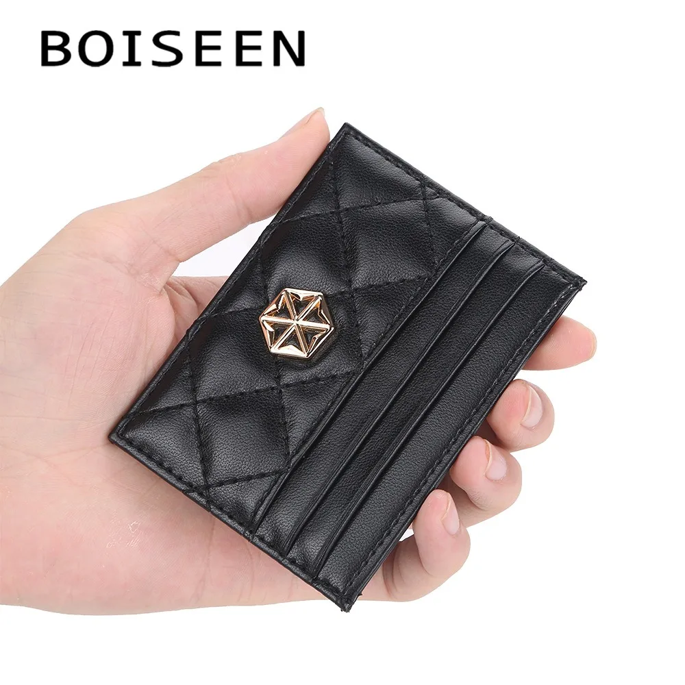 Baellerry Boho Embroidery Card Case Ultra Slim Mini Wallet Keychain Gift for Girls Teens