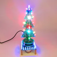 Rotating Colorful Music Christmas Tree LED Water Lights Electronic DIY Kits Christmas Decoration Gift with Breathing Lights 2