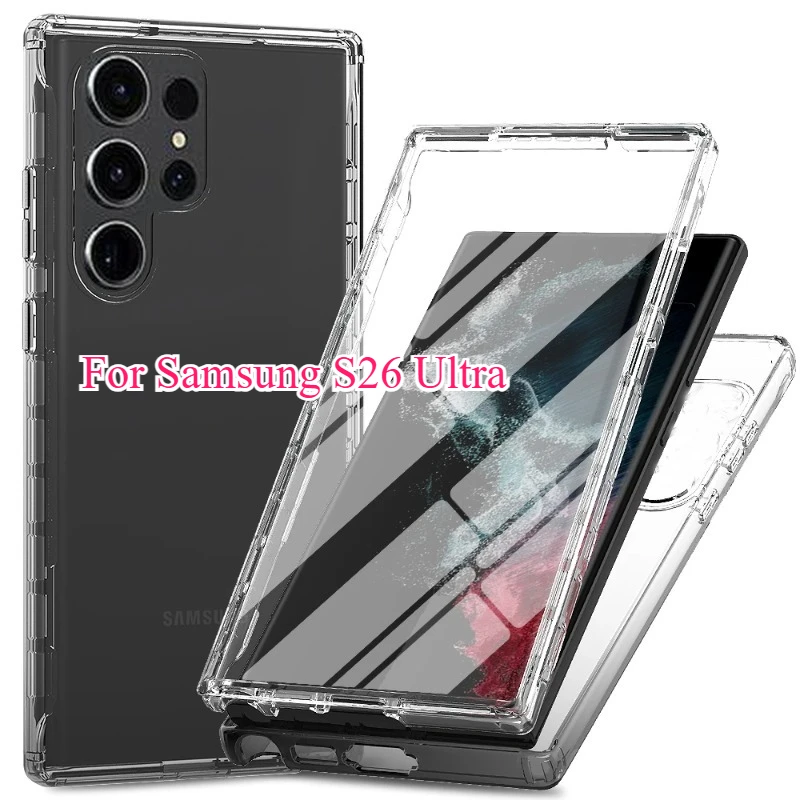 Ultra 360° Full Body Transparent Shockproof Protective Case with Double-Sided Clear Cover and Bumper