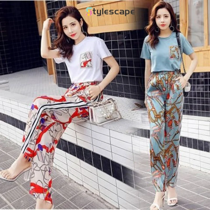 

2024 New Set Casual Large Size Loose and Age Reducing Fashion Slim Fit Women's Fashion Style Two Piece Set New in Matching Sets