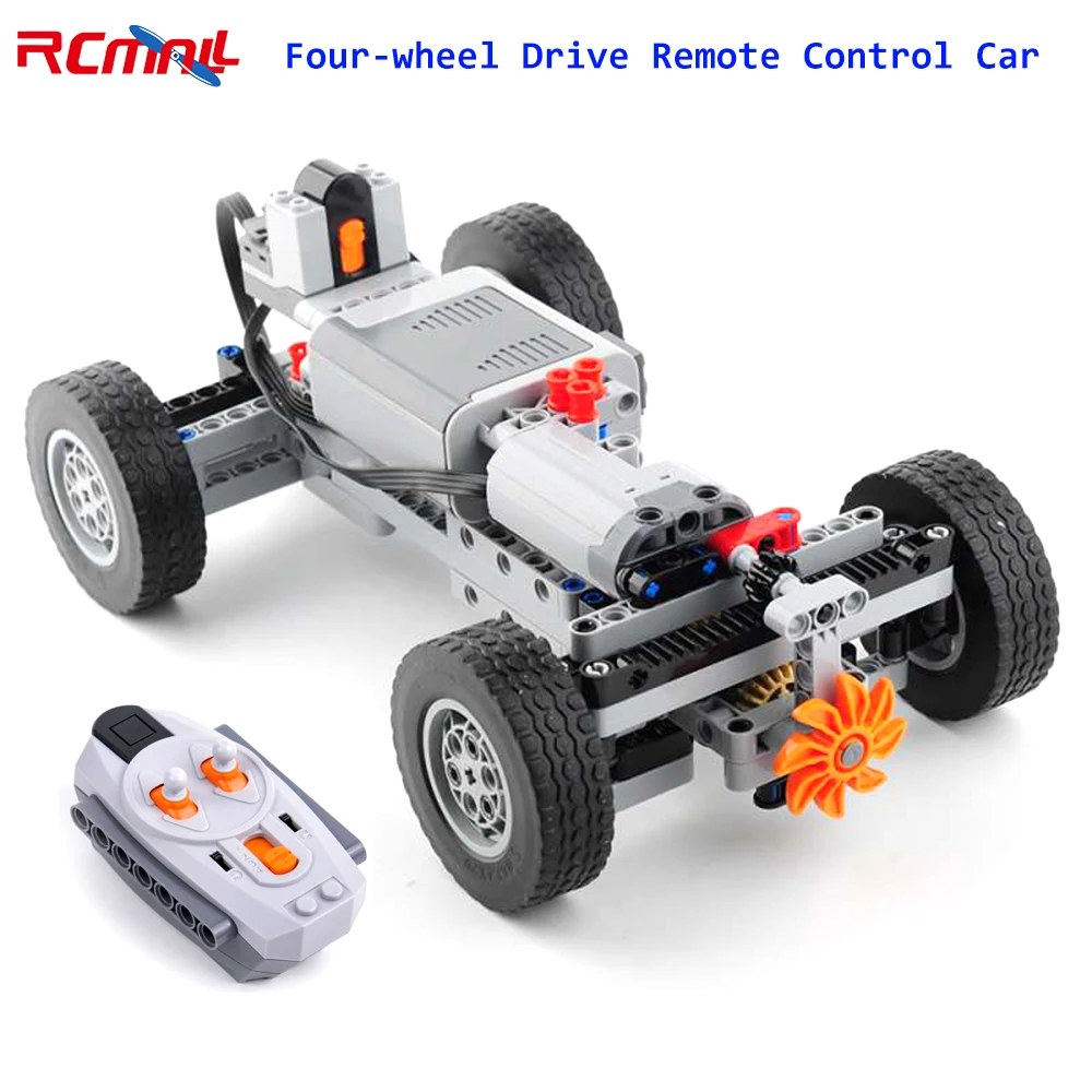 Four-wheel Drive Remote Control Car Motor Power 4WD RC Car Kit 32019 86652 Wheel Building Blocks Compatible with Legoeds RC Car 1