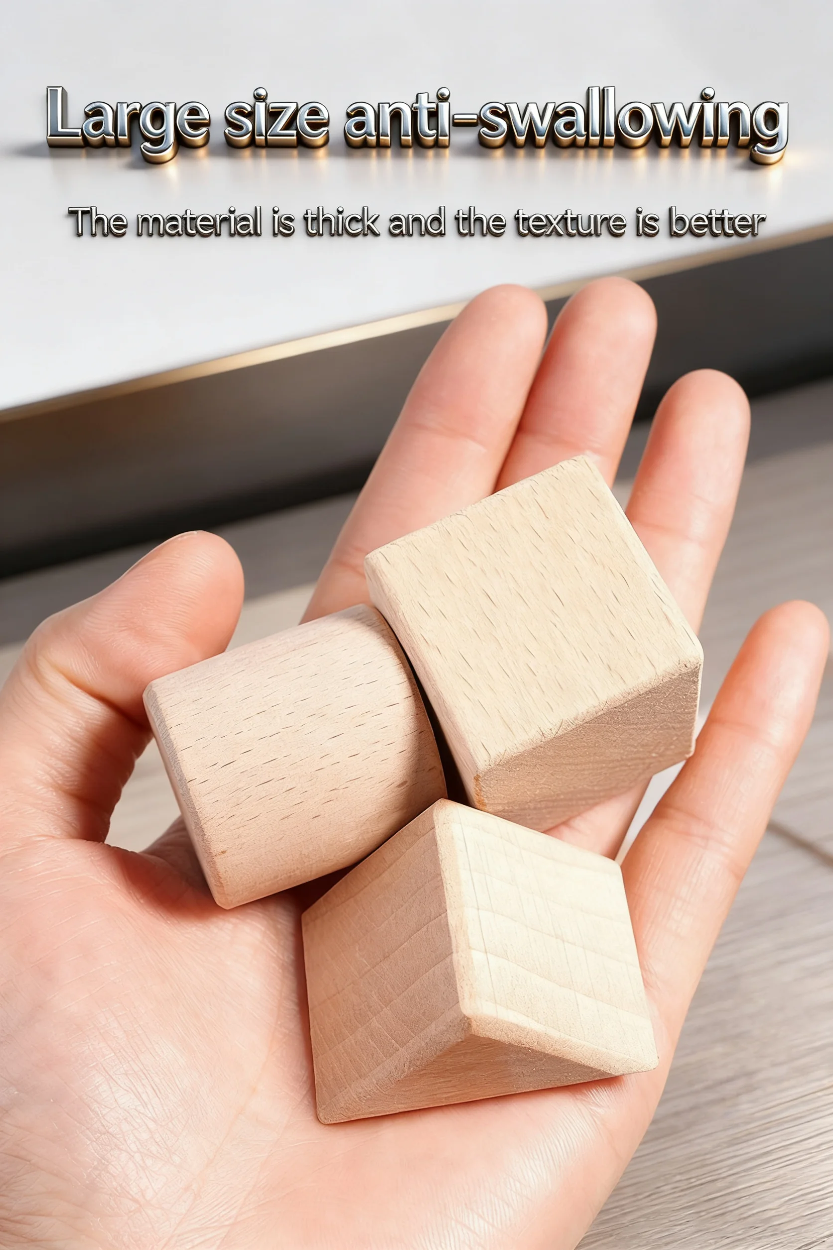 100 Pcs Beech Wooden Building Blocks Kids Formaldehyde-Free Large Size Anti-Swallowing Imagination Creative Construction Play