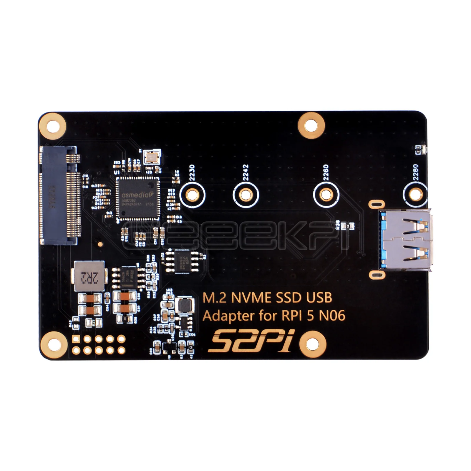 라즈베리 파이 5 2230/2242/2260/2280용 GeeekPi N06 M.2 NVME SSD USB 어댑터